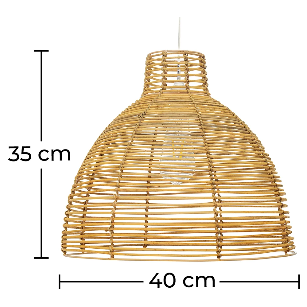 Rattan Ceiling Lamp - Boho Bali Design Pendant Lamp - Can image 10
