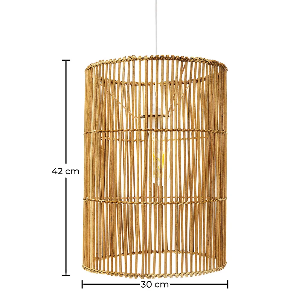 Rattan Ceiling Lamp - Boho Bali Design Pendant Lamp - An image 10