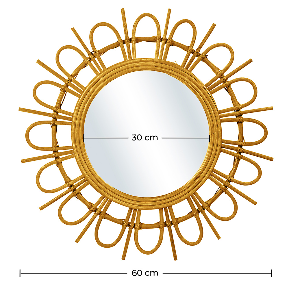 Wall Mirror - Boho Bali Round Design (60 cm) - Miu image 10