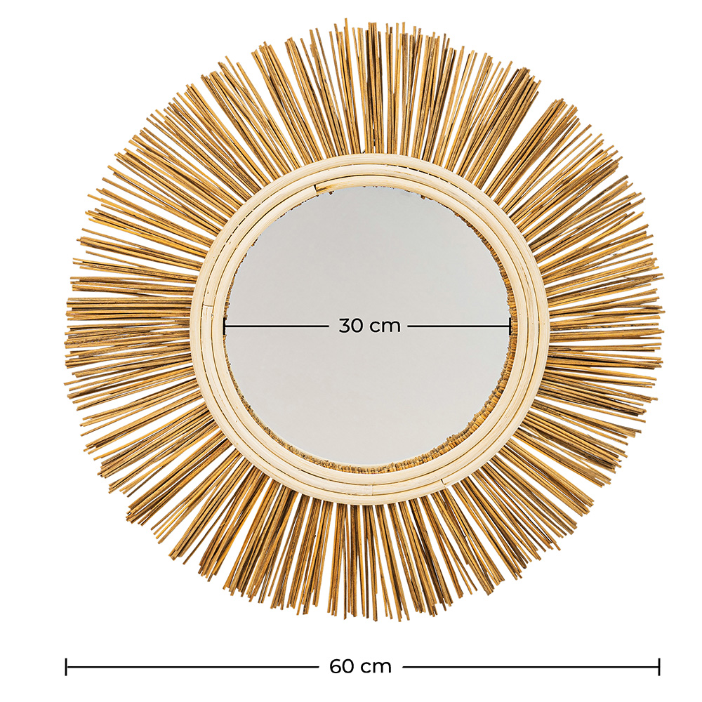 Wall Mirror - Boho Bali Round Design (60 cm) - Loi image 10