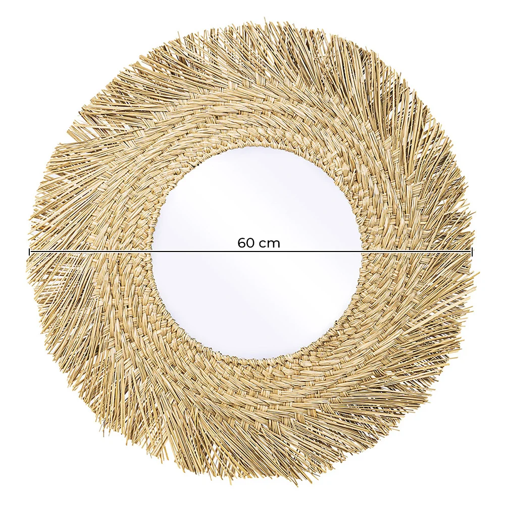 Wall Mirror - Boho Bali Round Design (60 cm) - Rewu image 10