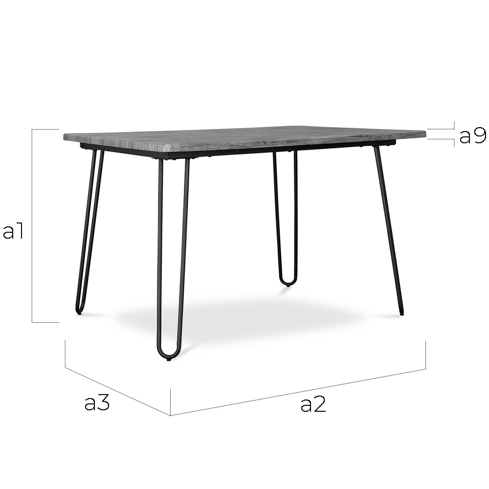 Desk Set - Industrial Design 120cm - Hairpin + Dining Chair - Stylix image 10