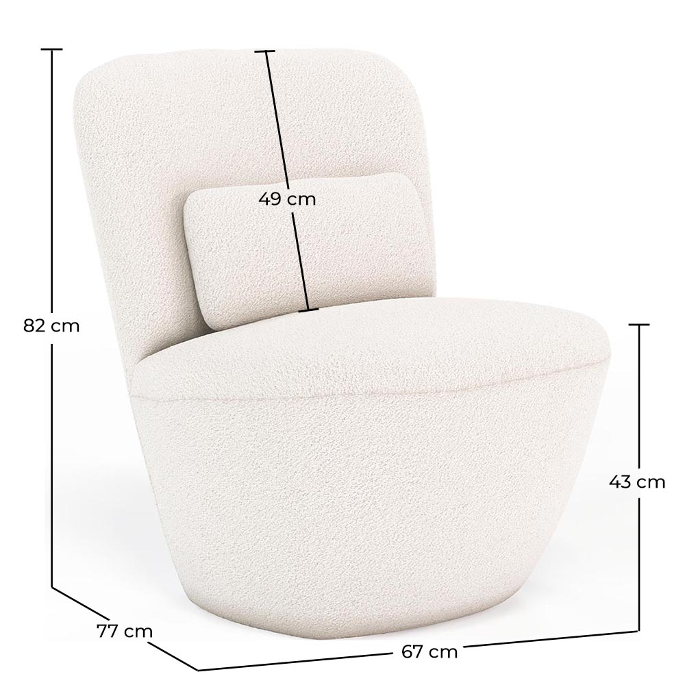 Design Armchair - Upholstered in Bouclé Fabric - Carla image 10