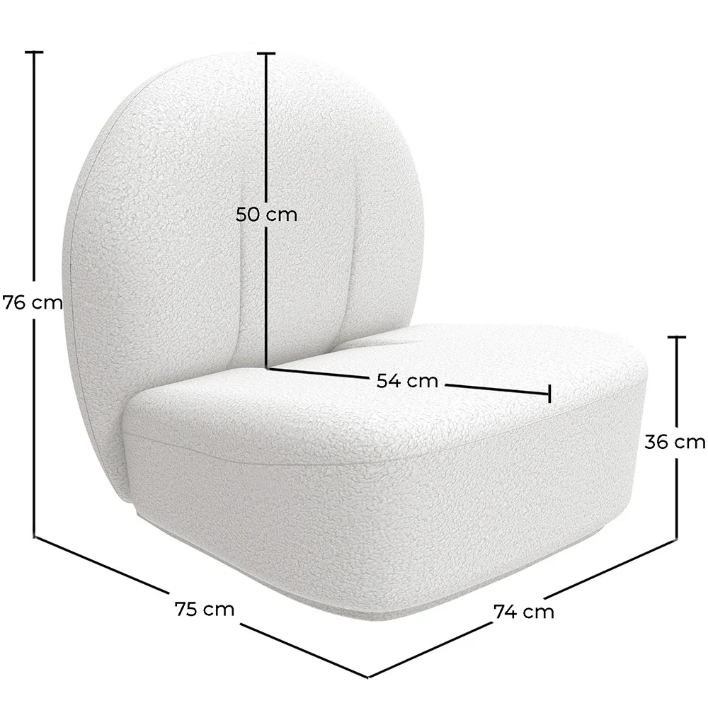 Design Armchair - Upholstered in Bouclé Fabric - Loraine image 10