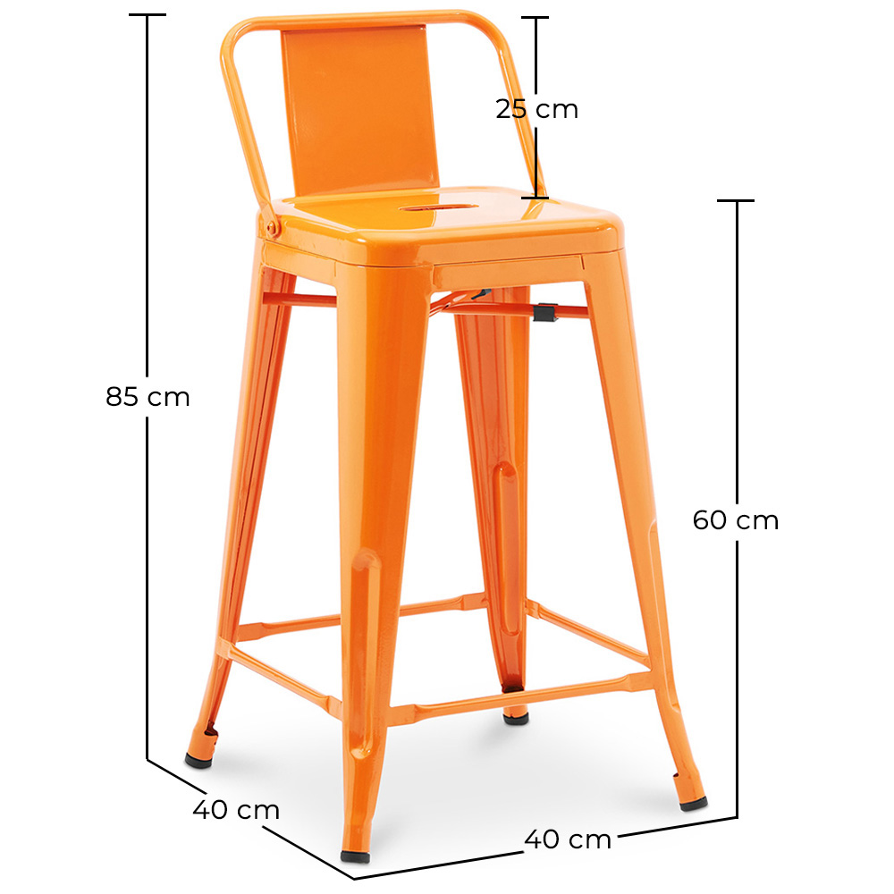 Bar Stool with Backrest - Industrial Design - 60cm - New Edition - Stylix image 10