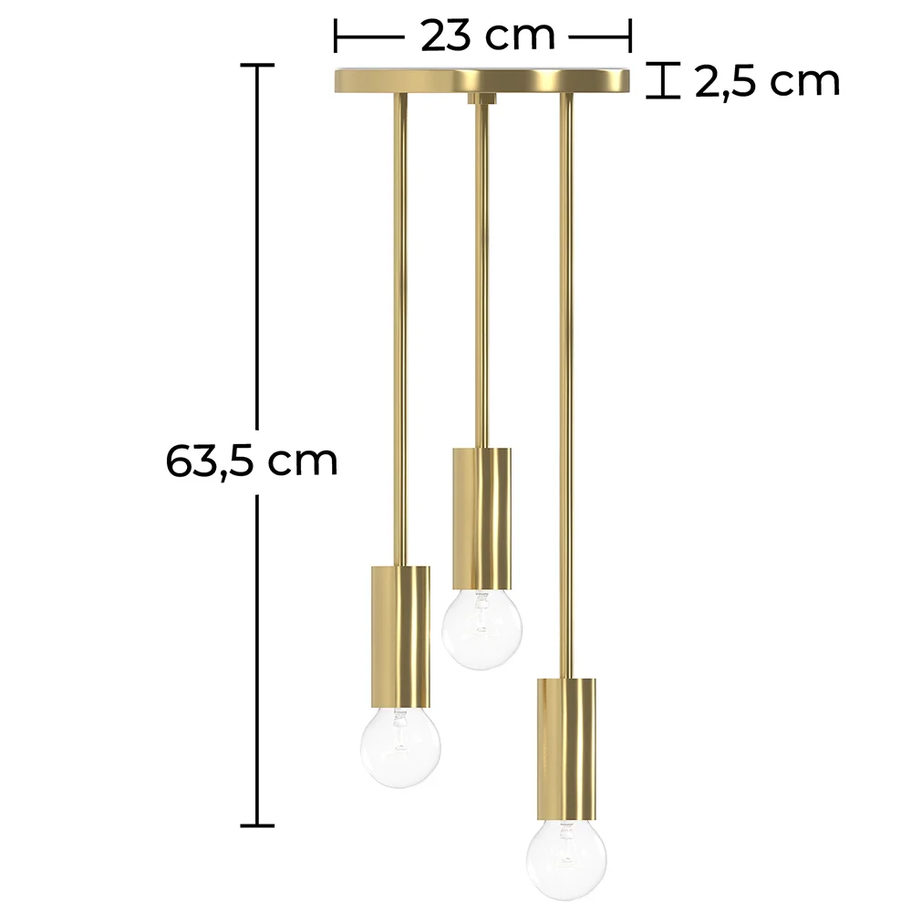Golden Ceiling Lamp - 3-Arm Pendant Lamp - Troy image 10