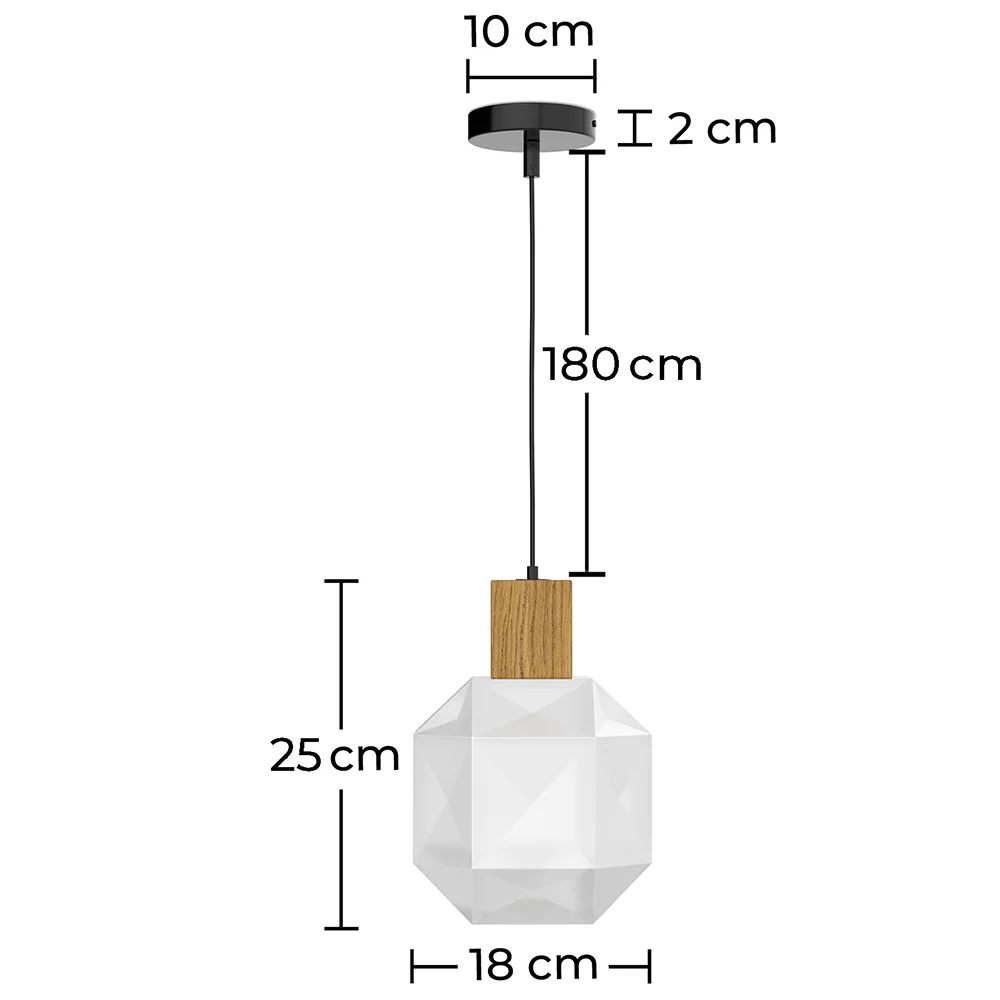 Wood and Glass Ceiling Lamp - Design Pendant Lamp - Bumba image 10