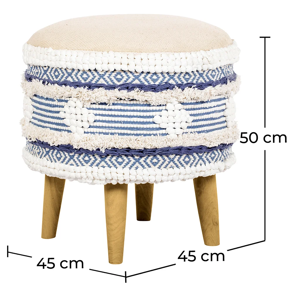 Round Pouf Stool - Boho Bali Style - Josephine  image 10