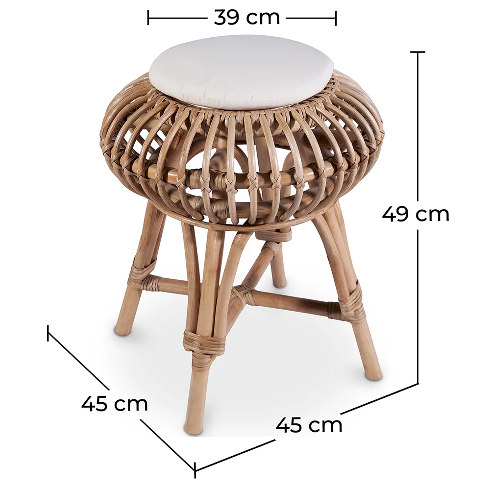 Rattan Bar Stool - Boho Bali Style - Lera image 10