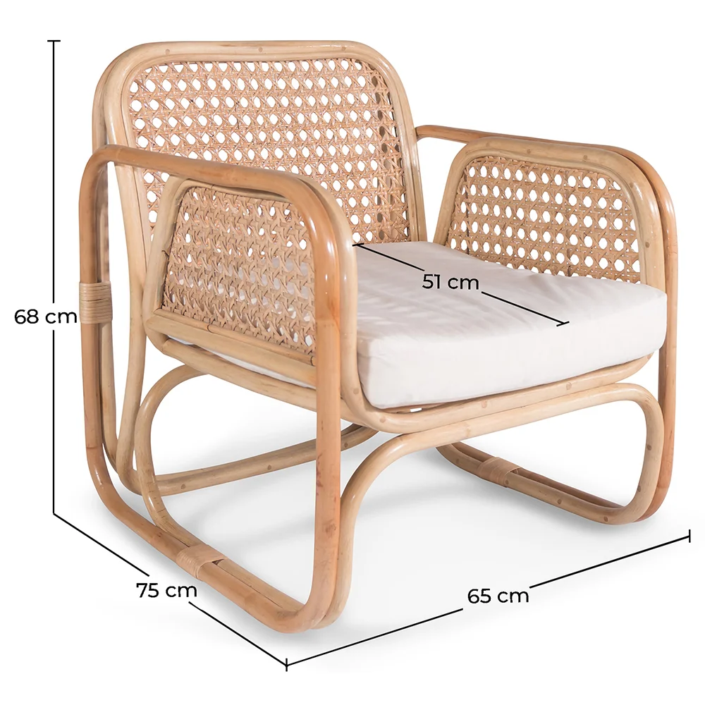 Rattan Lounge Chair - Design Chair - Boho Bali - Qawa image 10