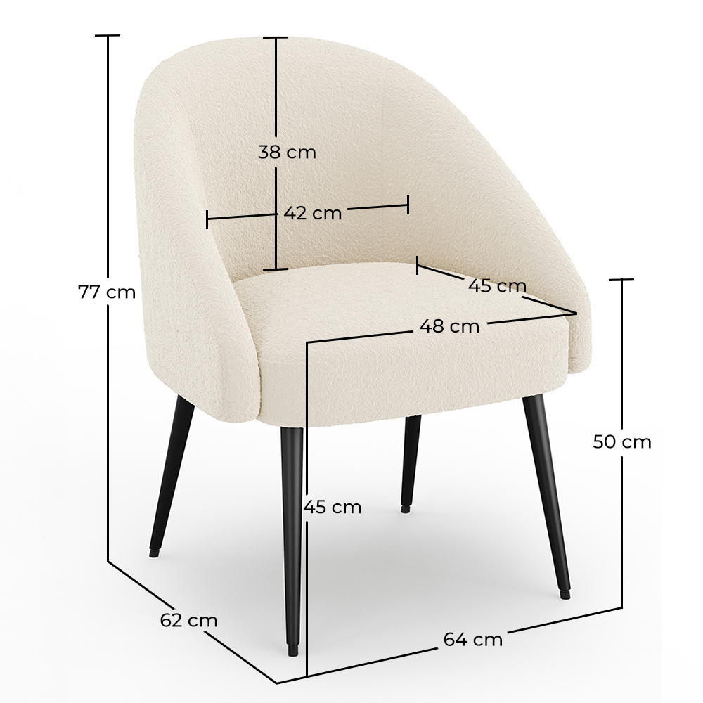  Design Armchair - Upholstered in Boucle Fabric - Wasda image 10