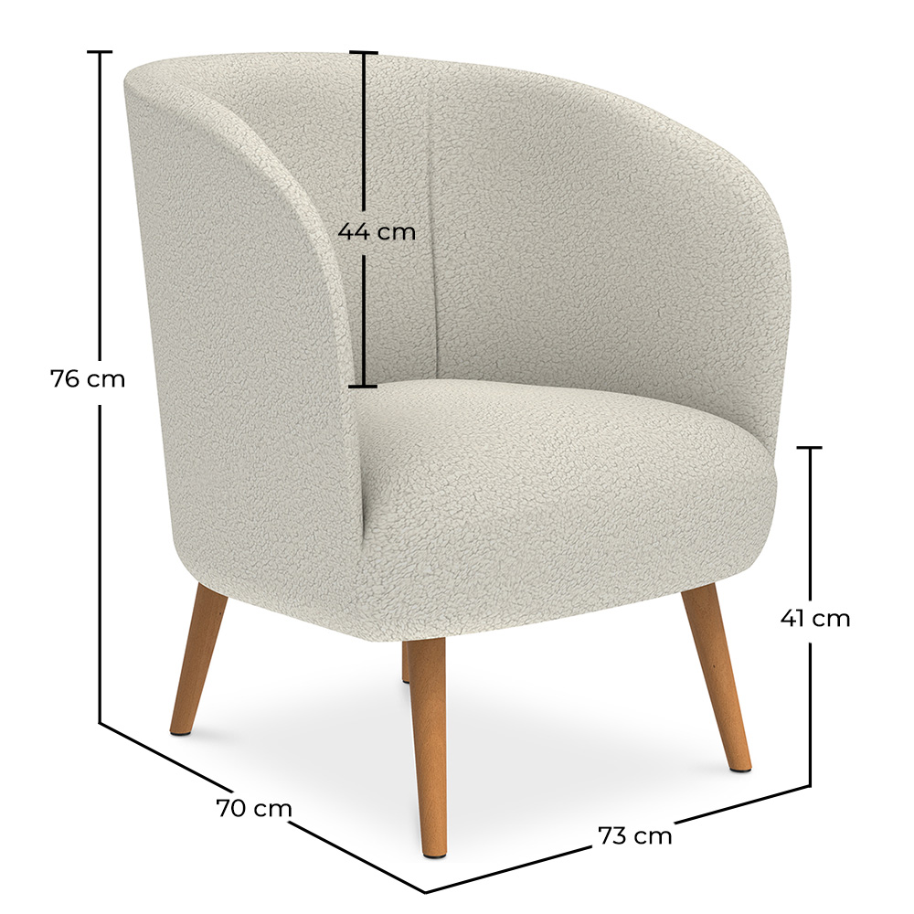 Armchair with Armrests - Upholstered in Boucle Fabric - Wesna image 10