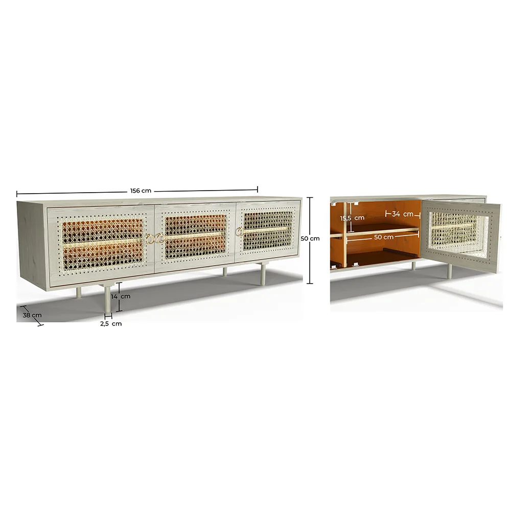 Wooden Sideboard - Vintage TV Cabinet Design - Opa image 10