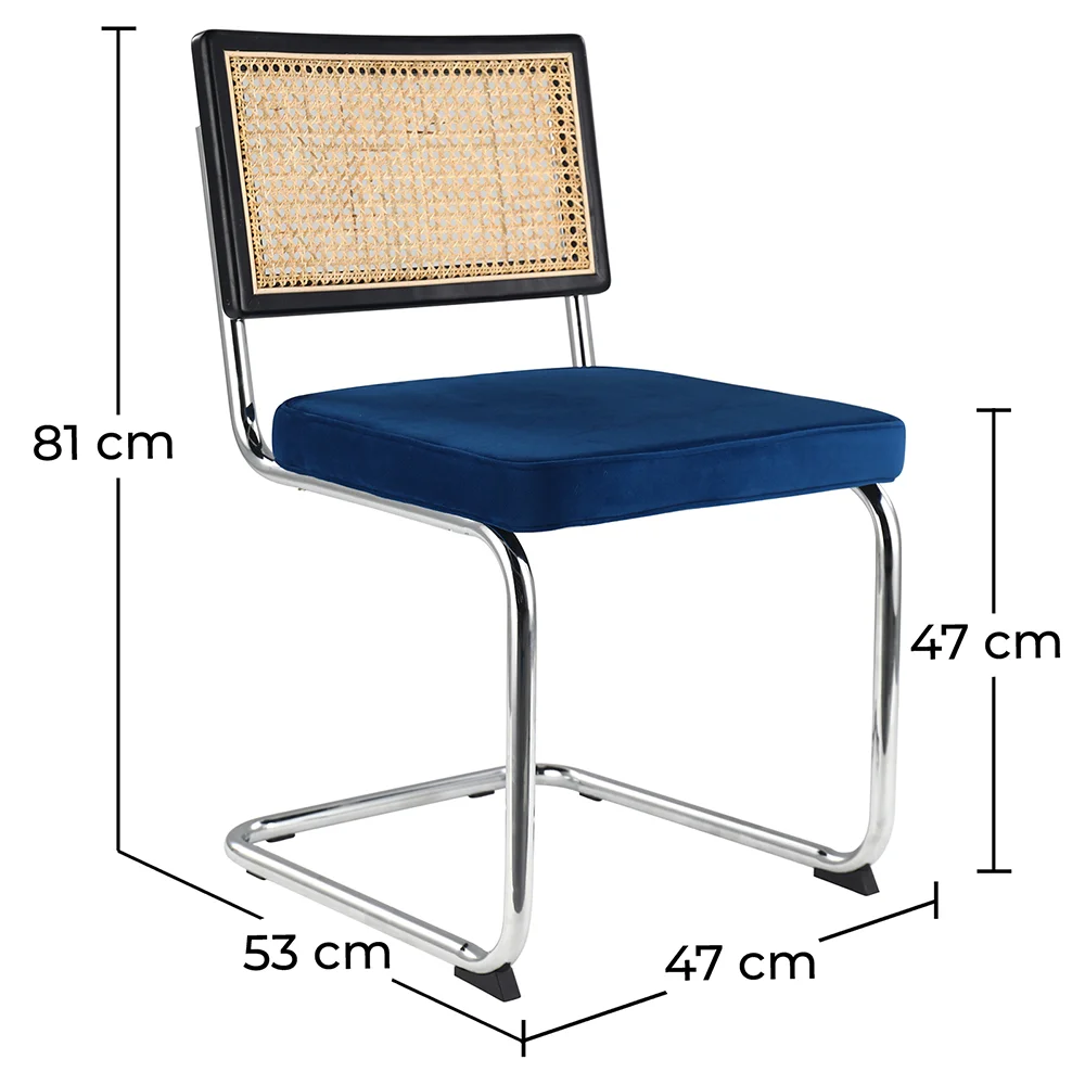 Dining Chair - Upholstered in Velvet - Wood and Rattan - Hyre image 10
