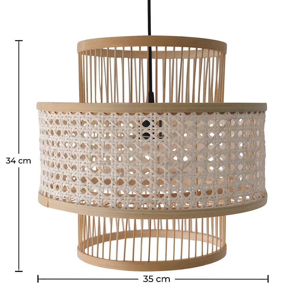 Rattan Ceiling Lamp - Boho Bali Design Pendant Lamp - Yei image 10