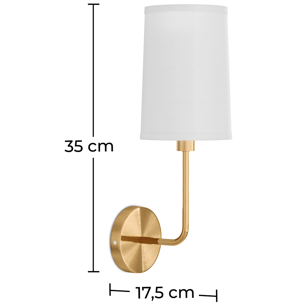 Lamp Wall Light - Gold with Fabric Shade - Miu image 10