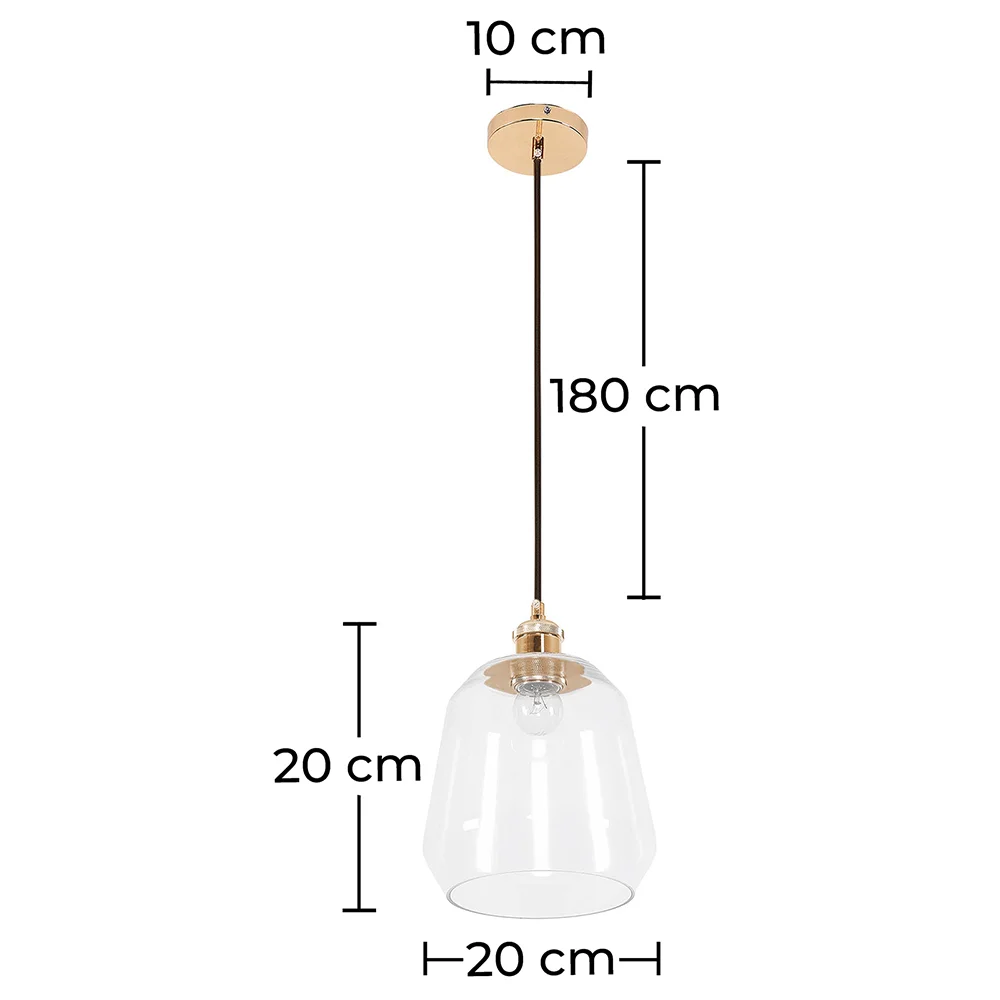Ceiling Lamp - Pendant Lamp - Glass and Metal - Amaia image 10