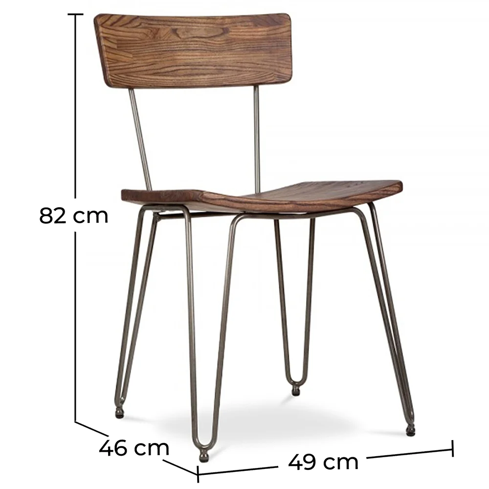 Pack of 2 Wooden Dining Chairs - Industrial Design - Hairpin image 10