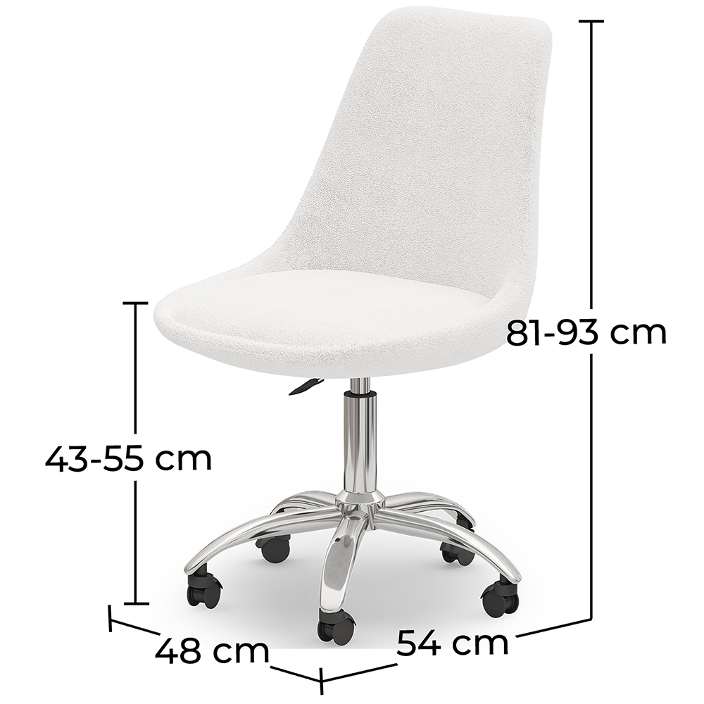 Desk Chair with Wheels - White Boucle - Tulip image 10