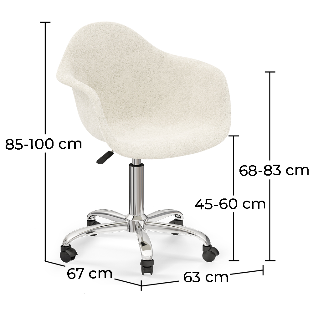 Swivel Office Chair - Bouclé Upholstered - Dominic image 10