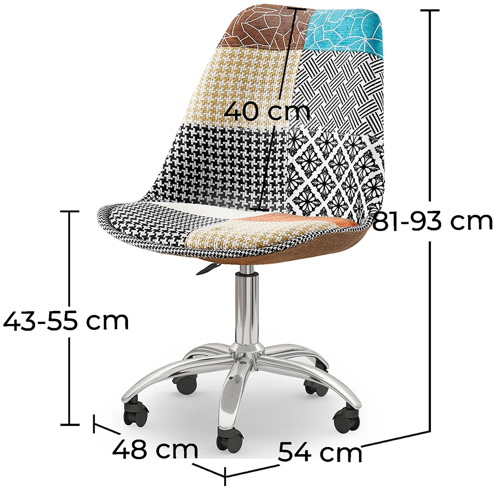  Swivel Office Chair - Patchwork Upholstery - Patty image 10