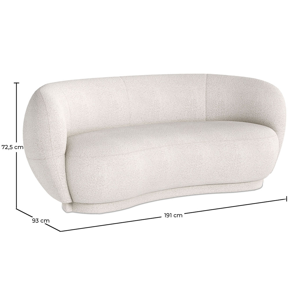 Curved Sofa - 3 Seater - Boucle Fabric - Curvy image 10