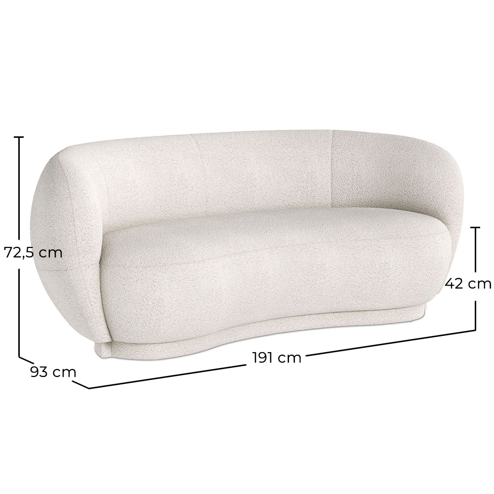 Curved Sofa - 3 Seater - Boucle Fabric - Curvy image 10