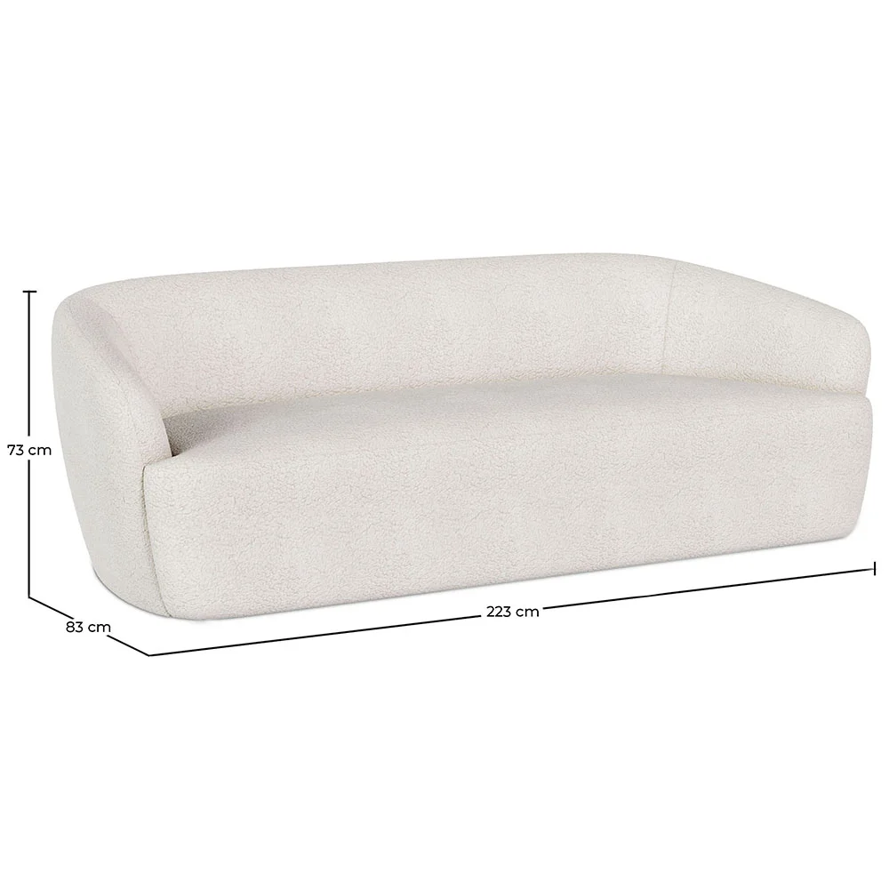 Curved Sofa - 3 Seater - Boucle Fabric - Bold image 10
