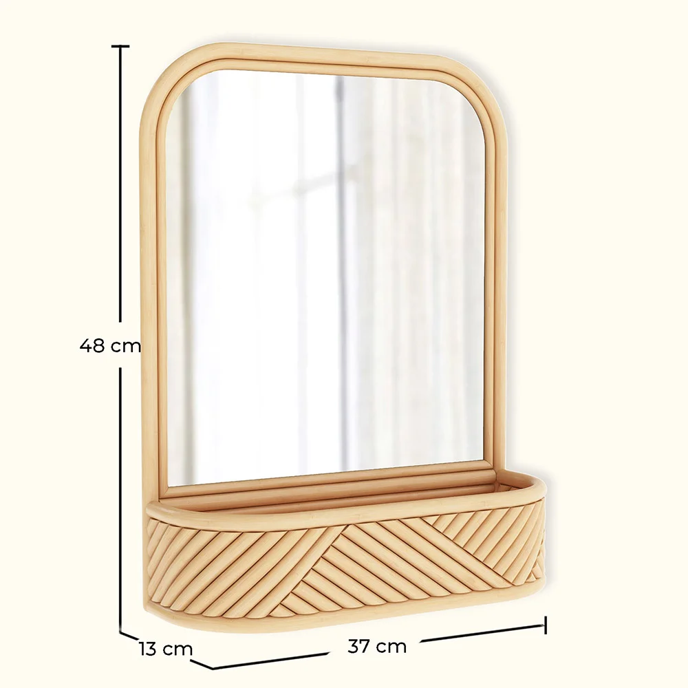 Wall Mirror with Rattan Frame - Bali Boho Style - Amara image 10