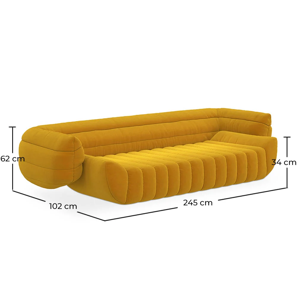 Velvet Upholstered Sofa - 3/4 seats - Caden image 10