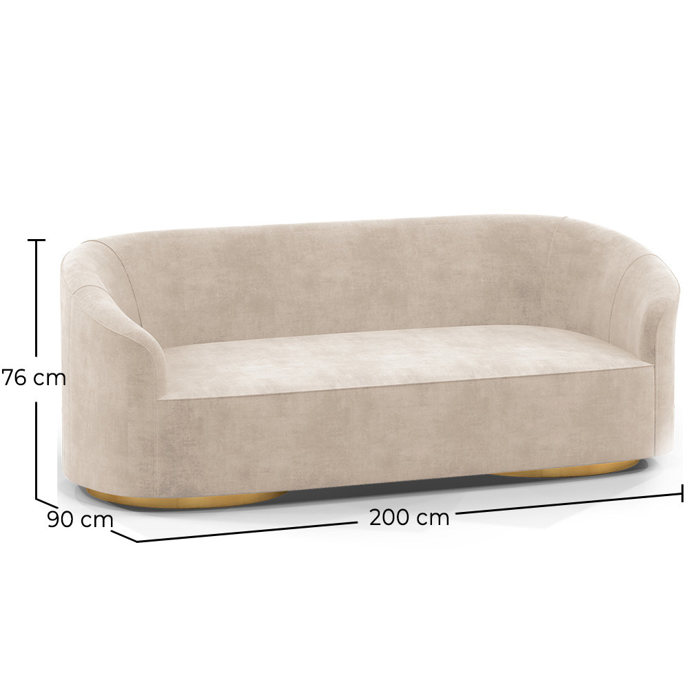 3/4-Seater Velvet Upholstered Sofa - Herina image 10