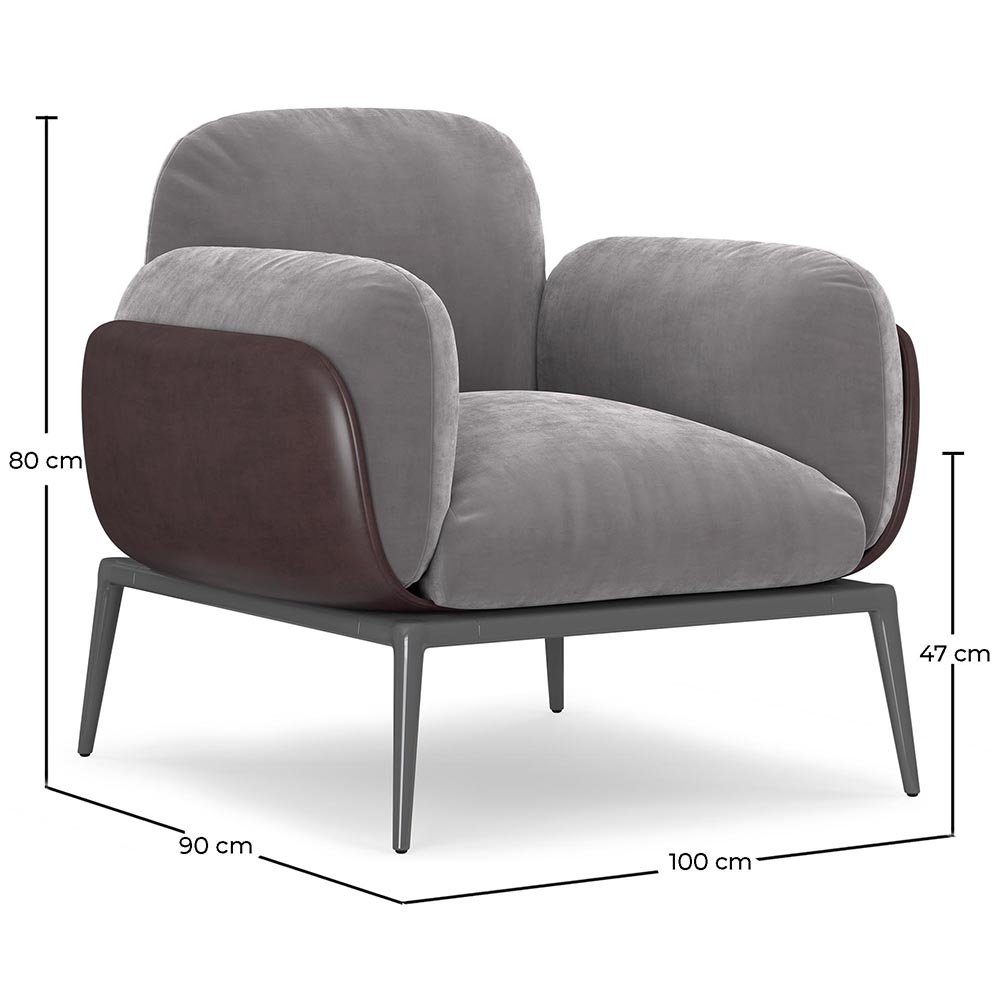 Upholstered Velvet Armchair - June image 10