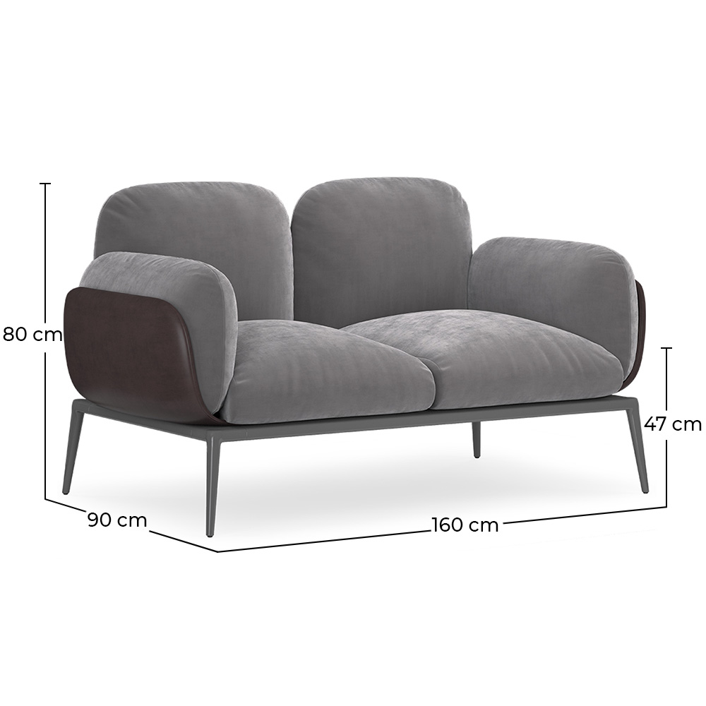 2-Seater Sofa - Upholstered in Velvet - Vandan image 10