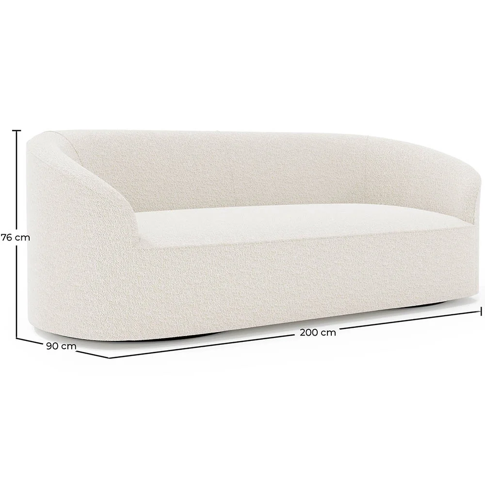 3/4 Seater Sofa - Upholstered in Bouclé Fabric - Herina image 10