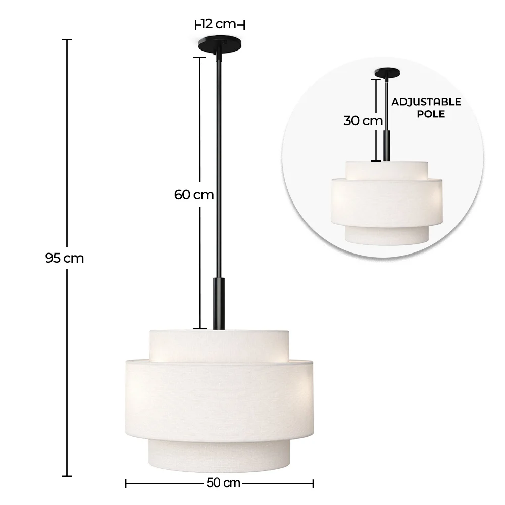 Ceiling Pendant Lamp - Fabric Shade - Lorwe image 10