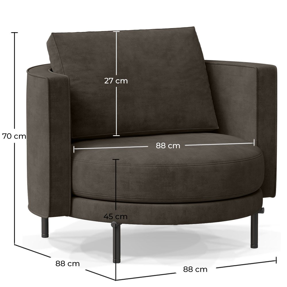 Design Armchair - Velvet Upholstery - Maura image 10