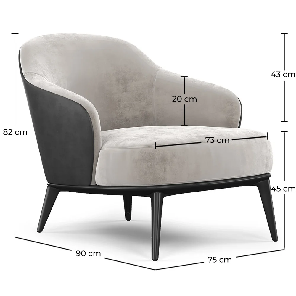  Velvet Upholstered Armchair - Luc image 10