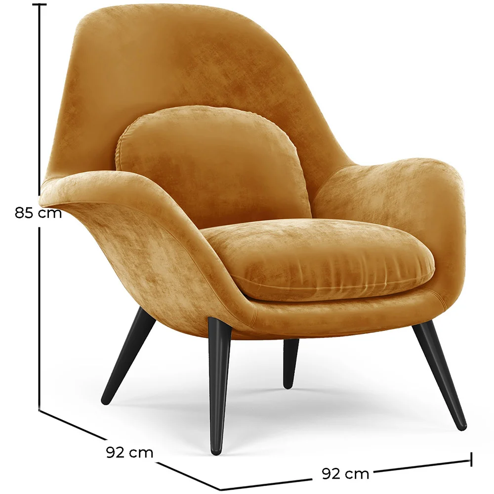 Velvet Upholstered Armchair - Uyere image 10