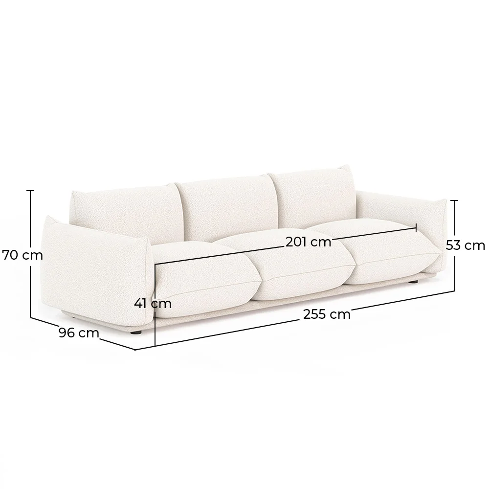 3-Seater Sofa - Bouclé Fabric Upholstery - Wers image 10