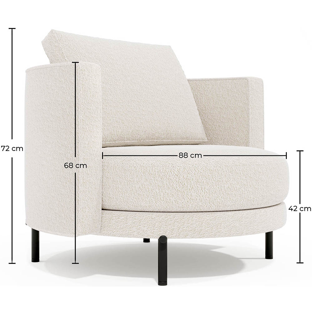 Designer Armchair - Upholstered in Bouclé Fabric - Maura image 10