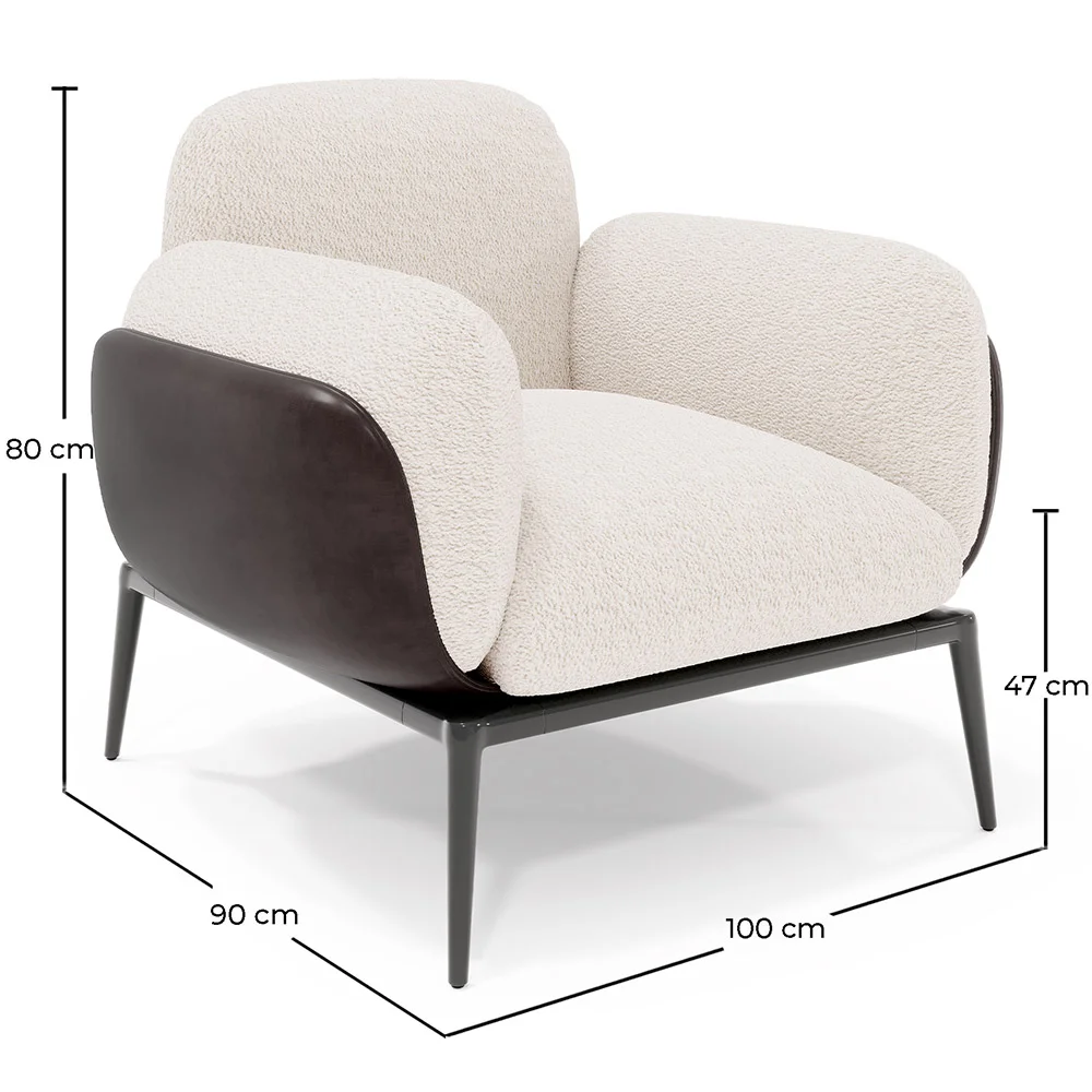Bouclé Fabric Upholstered Armchair - Vandan image 10