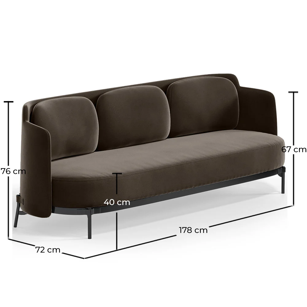 Three-seat Sofa - Velvet Upholstery - Terron image 10