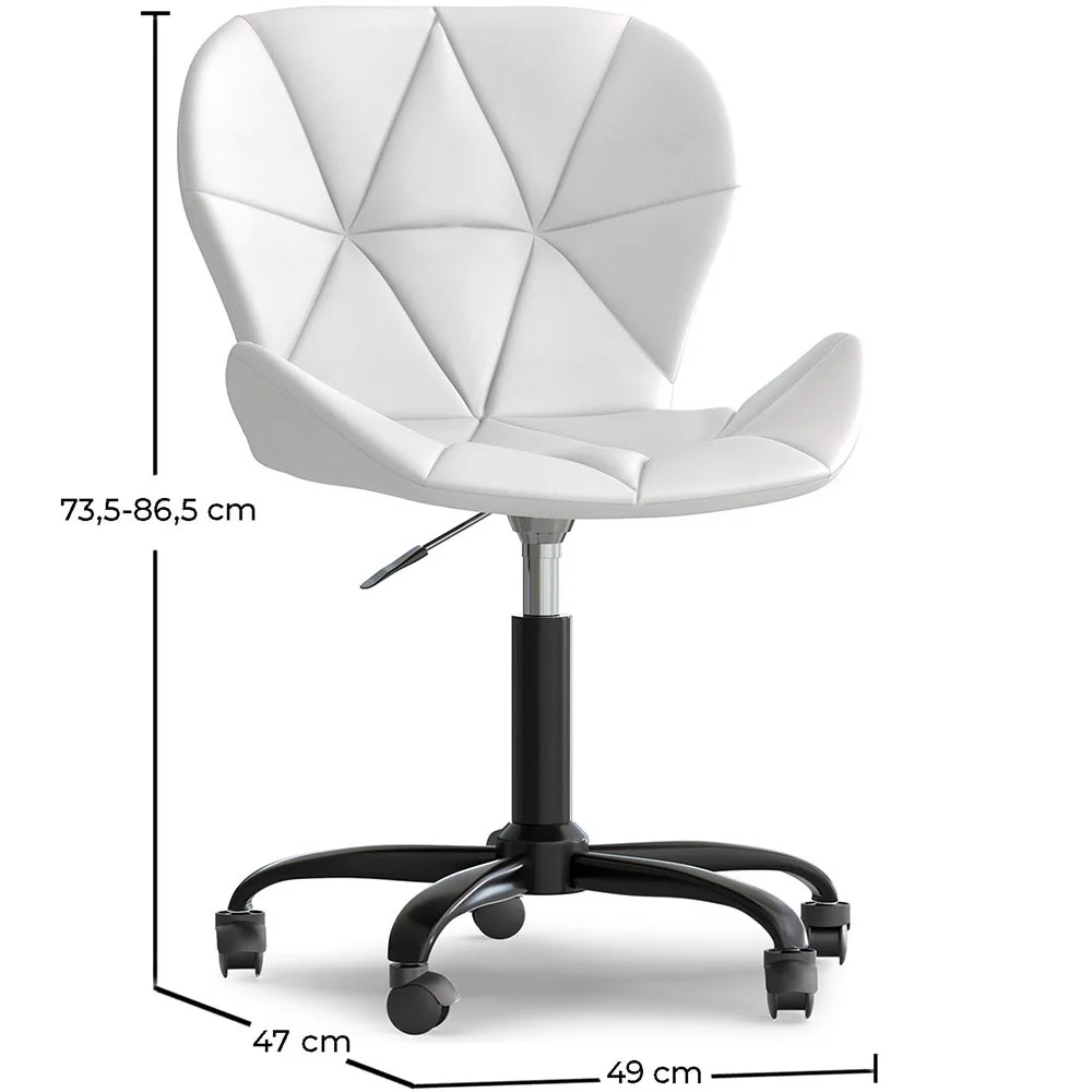 Office Chair with Wheels - Swivel Desk Chair - Upholstered in Faux Leather - Black Wito Frame image 10