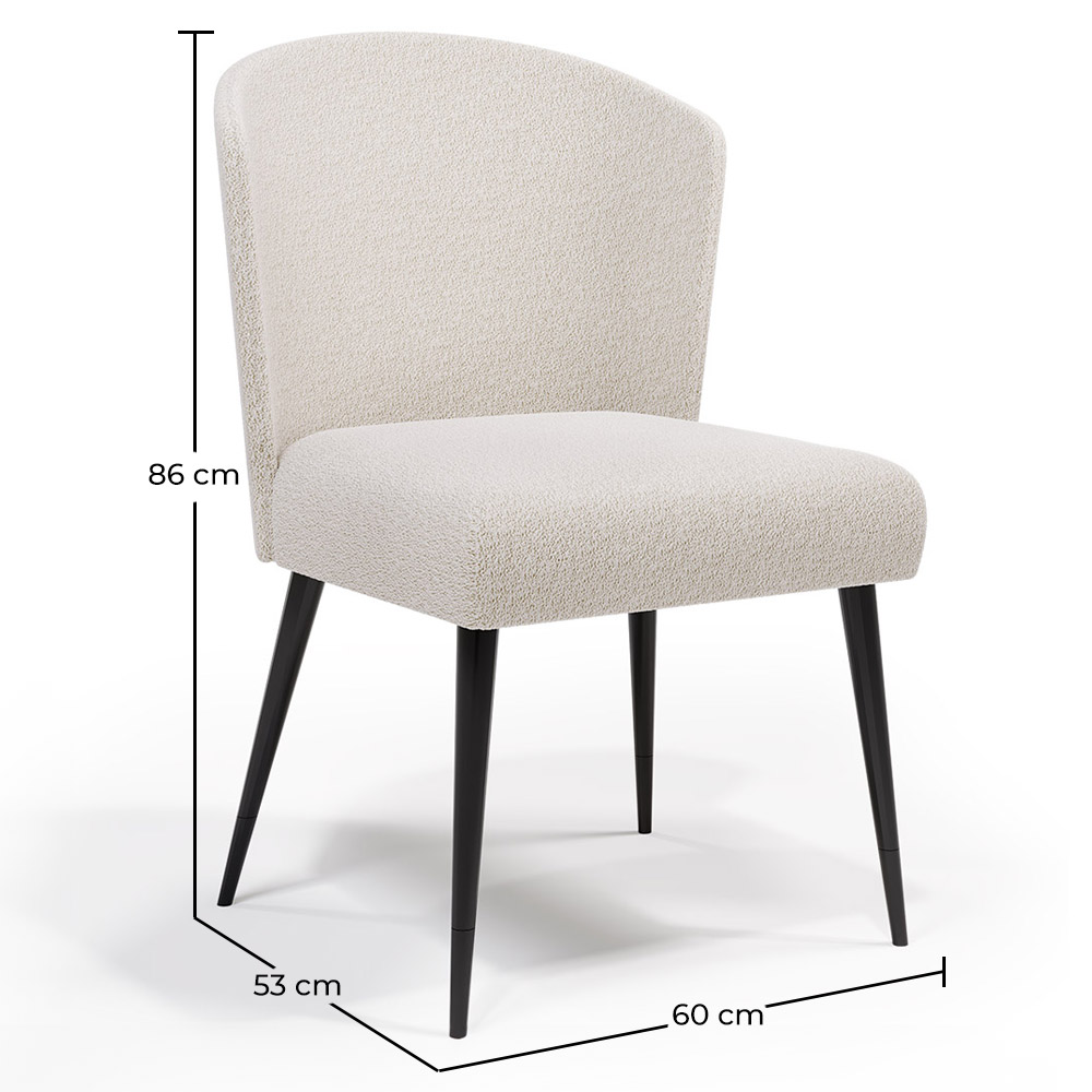 Dining Chair - Upholstered in Bouclé Fabric - Kirna image 10