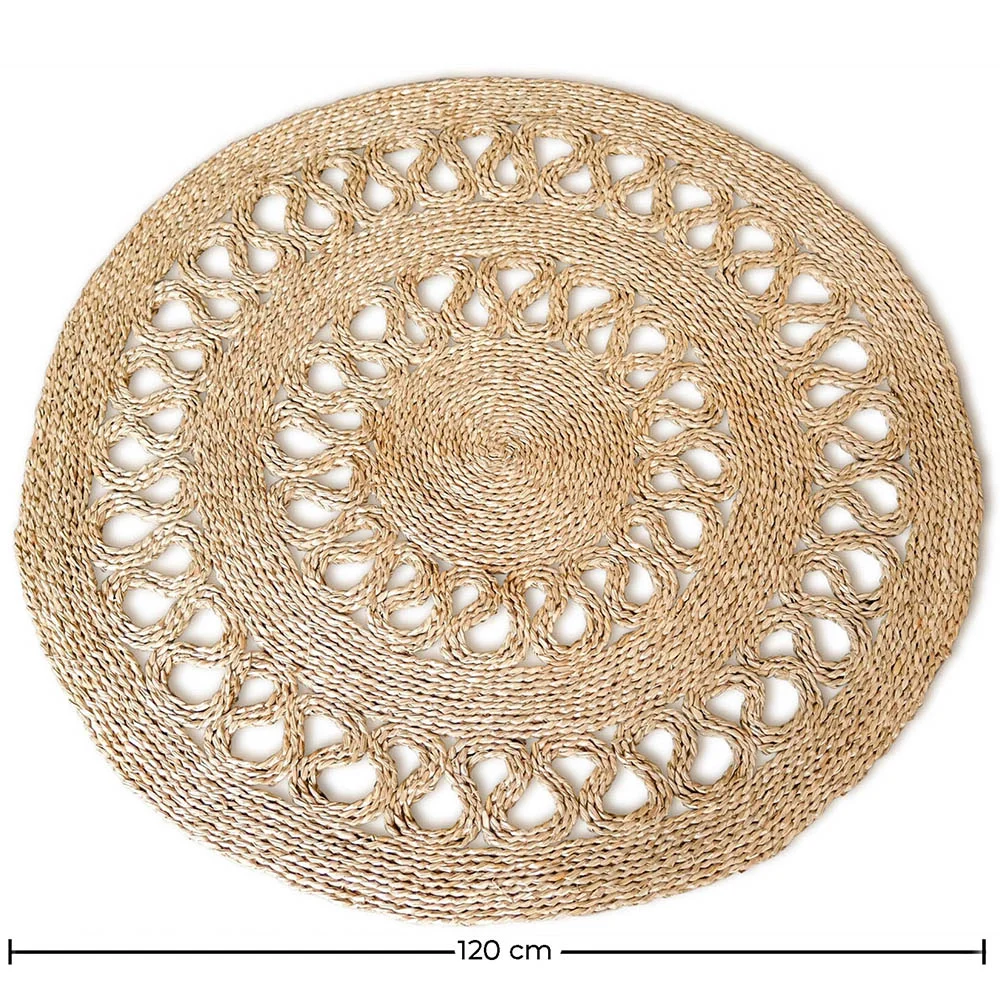 Round Jute Rug - Boho Bali - 120 CM - Ilya image 10