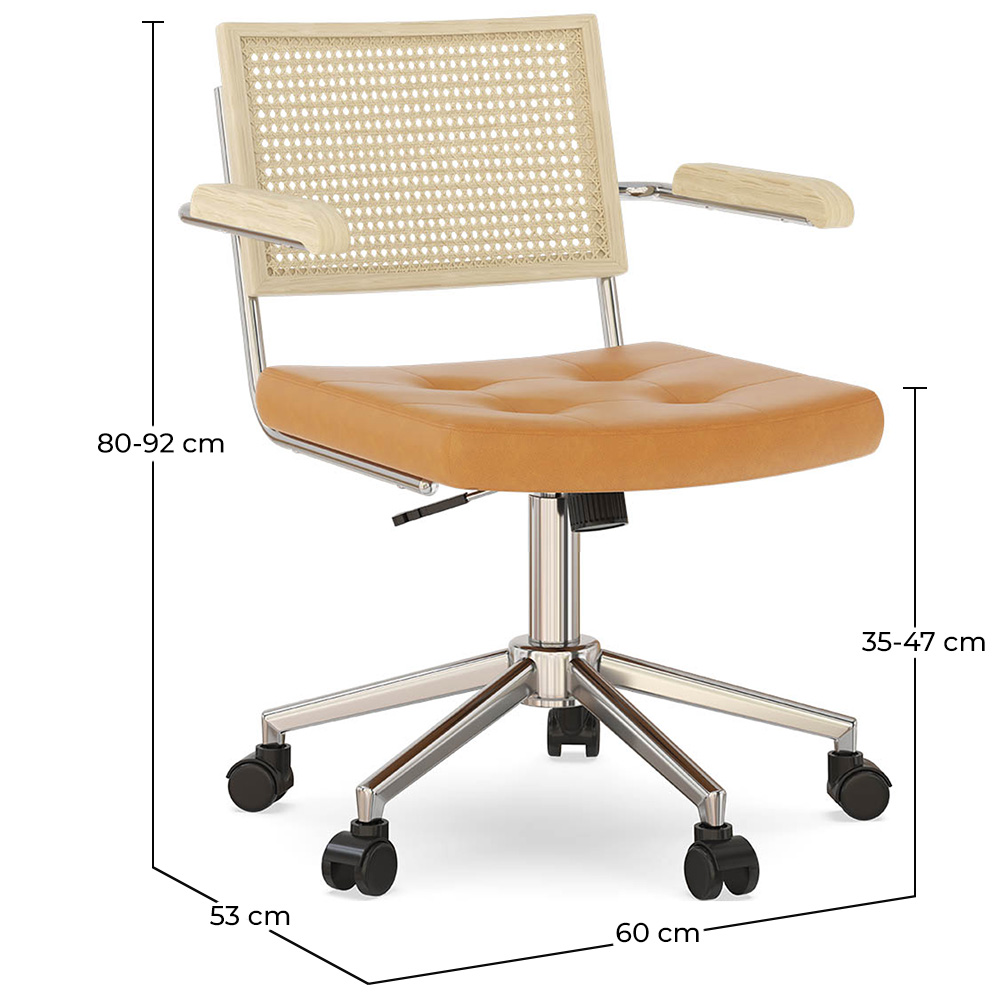 Rattan Office Chair - Swivel - Goner image 10