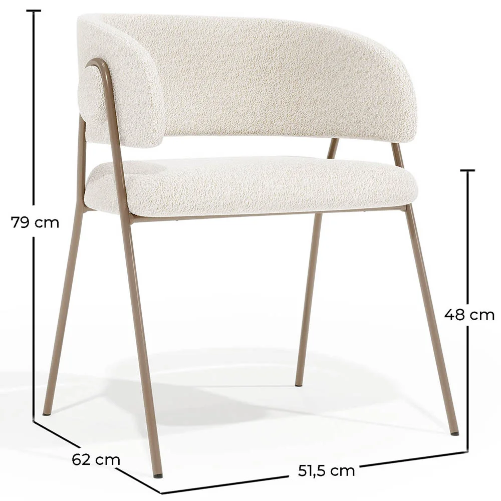 Dining chair - Upholstered in Bouclé Fabric - Charke image 10