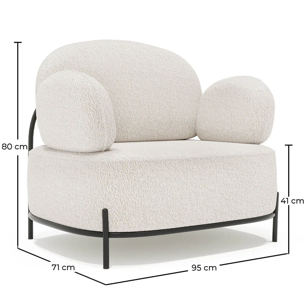 Design armchair - Upholstered in bouclé fabric - Baman image 10