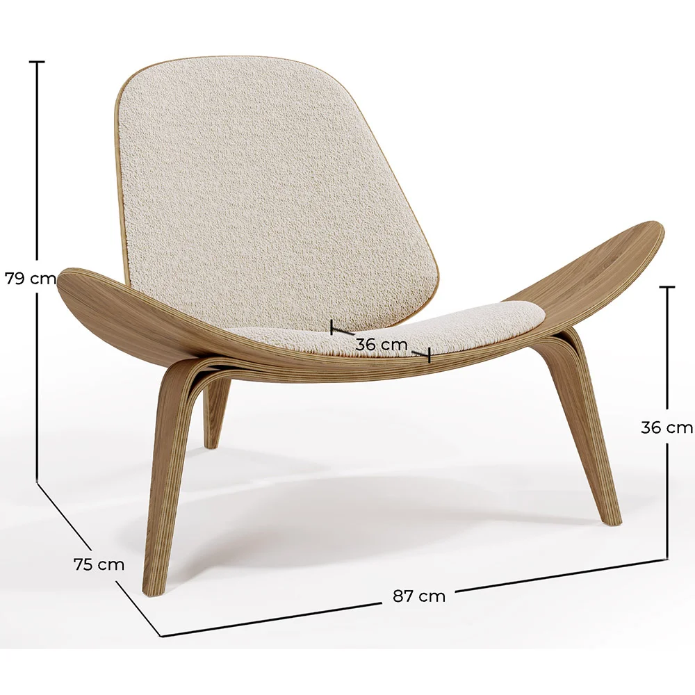 Designer armchair - Scandinavian armchair - Boucle upholstery - Lucy image 10