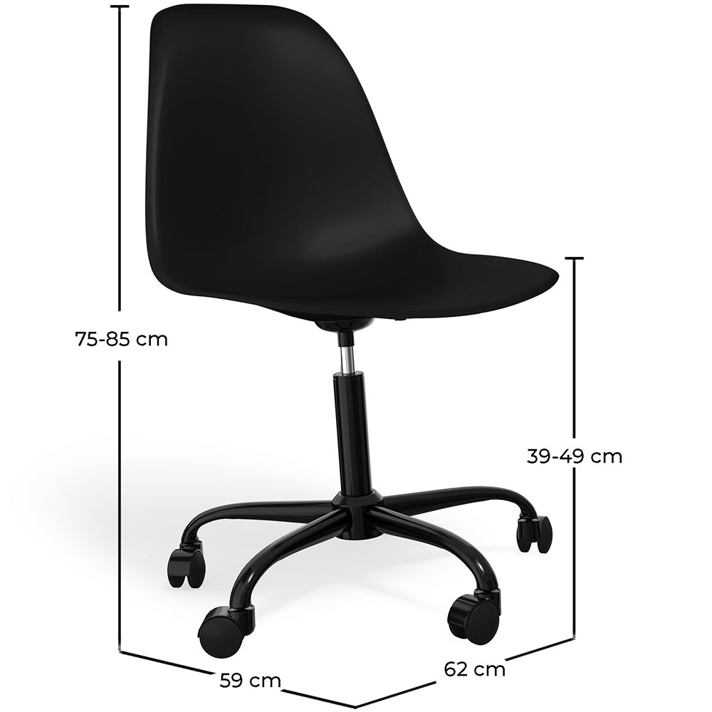 Office Chair with Armrests - Wheeled Desk Chair - Black Denisse Frame image 10